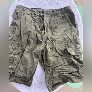 Aigle Men's Cargo Shorts in Olive Green